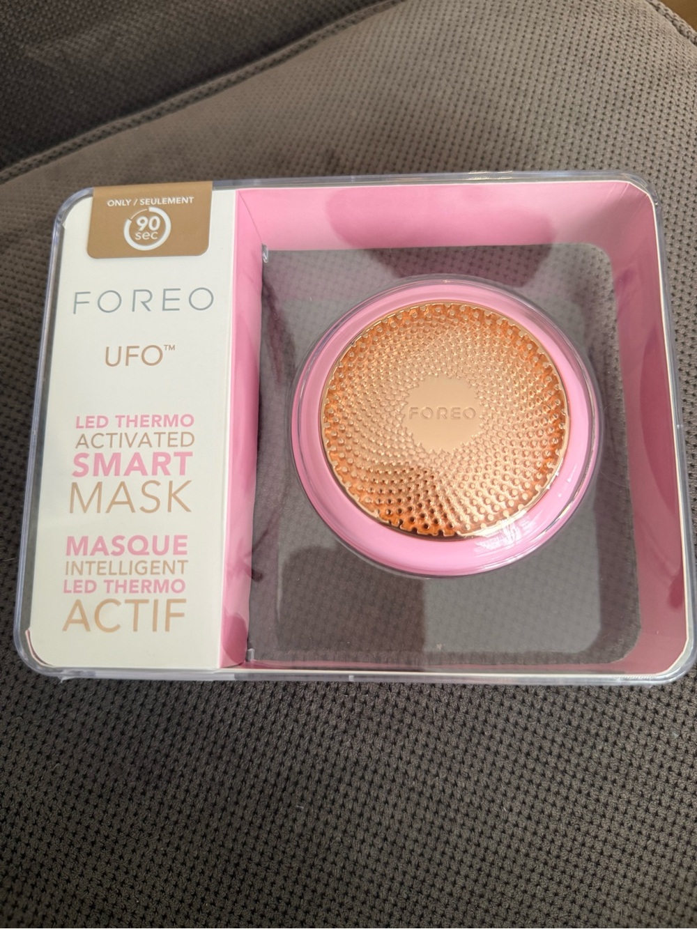 FOREO UFO Mini Smart Mask Device in Pink with Gold Accent